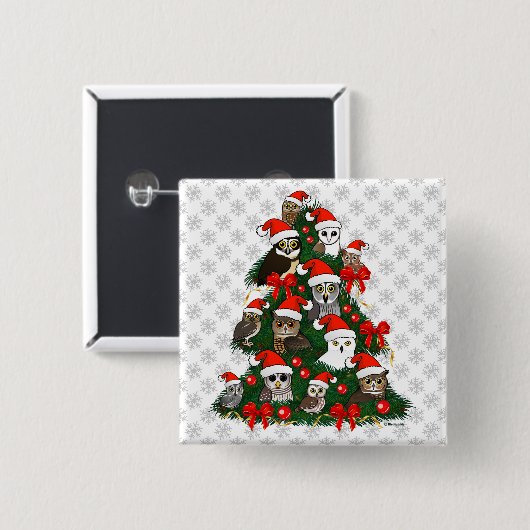 Eigenaar kerstboom vierkante button 5,1 cm (Voorkant /achterkant)