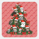 Eigenaar kerstboom vierkante sticker (Voorkant)