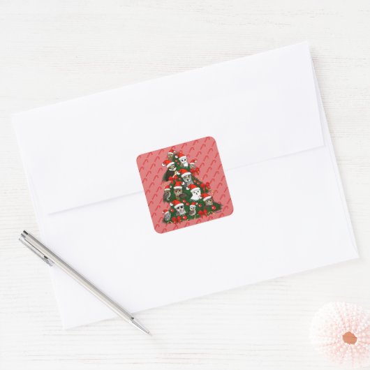 Eigenaar kerstboom vierkante sticker (Envelop)