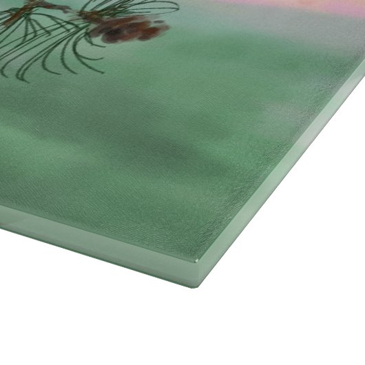 Eigenaar koppel houdt van schattige zonsondergang snijplank (Hoek)