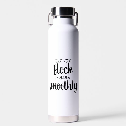 Eigenaar Modern Funny Custom Text Black Chicken Bo Waterfles (Voorkant)