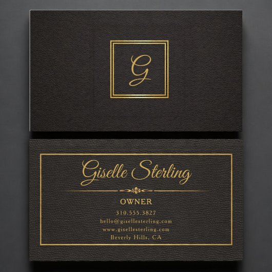 Eigenaar Monogram Goud Zwart Professioneel Visitekaartje