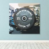 eigenaar of gebruiker van gym met fitness Funny Canvas Afdruk (Insitu (Houten vloer))