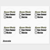 Eigenaar of pistool? ronde sticker (Vel)
