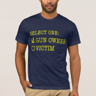 eigenaar of slachtoffer van pistool t-shirt