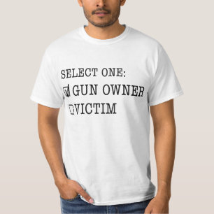 eigenaar of slachtoffer van pistool t-shirt