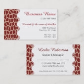 Eigenaar of werknemer II/U kiest Kleur/Giraffe afd Visitekaartje (Voorkant / Achterkant)