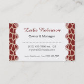 Eigenaar of werknemer II/U kiest Kleur/Giraffe afd Visitekaartje (Achterkant)