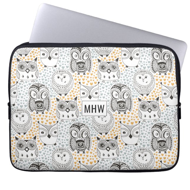 Eigenaar van aangepaste monogram-laptophoezen laptop sleeve (Voorkant)