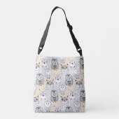 Eigenaar van aangepaste monogram patroonmonogram crossbody tas (Achterkant)