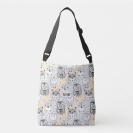 Eigenaar van aangepaste monogram patroonmonogram crossbody tas