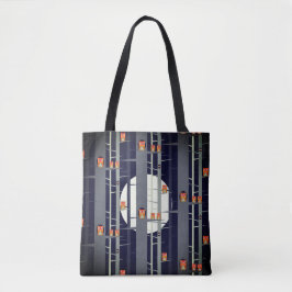Eigenaar van Aleta bij Trees bij nacht in Blue Tote Bag