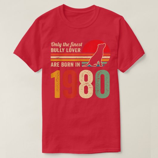 Eigenaar van Bully of pitbull dog 1980's retro bri T-shirt (Design voorkant)