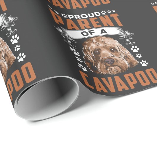 Eigenaar van Cavapoo Dog Parent Cute Puppy Cadeaupapier (Rol Hoek)