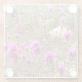 Eigenaar van Clover Flowers Pink Blooms Meadow Glazen Onderzetter (Achterkant)