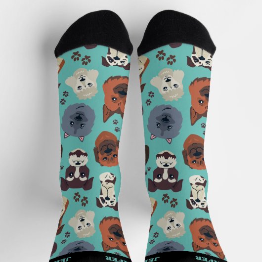 Eigenaar van Cute Hondenras Pattern Puppy Lover Do Sokken (Top)