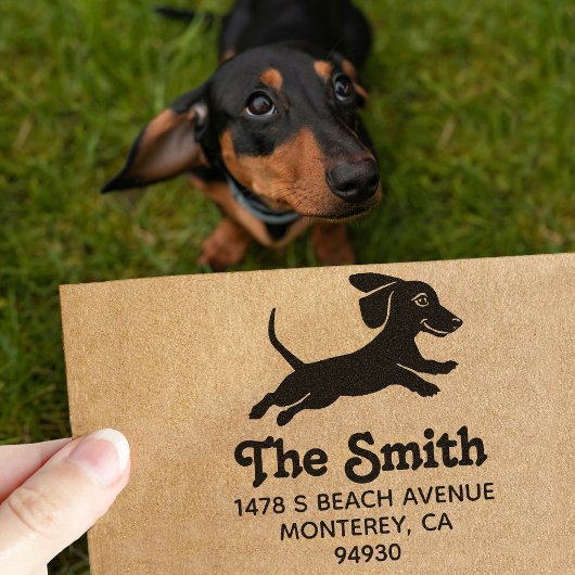 Eigenaar van Dachshund Weiner Dog Retour Rubberstempel