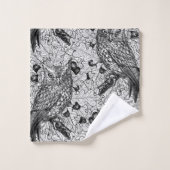 Eigenaar van de eikenboom, zwart-wit bad handdoek (Wasdoekje)