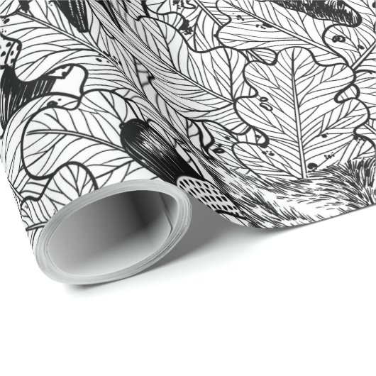 Eigenaar van de eikenboom, zwart-wit cadeaupapier (Rol Hoek)