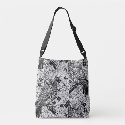 Eigenaar van de eikenboom, zwart-wit crossbody tas (Achterkant)