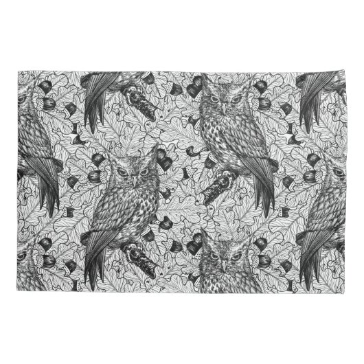 Eigenaar van de eikenboom, zwart-wit kussensloop (Achterkant-Links)