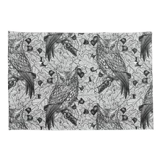 Eigenaar van de eikenboom, zwart-wit kussensloop (Achterkant-Rechts)