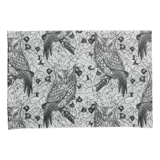 Eigenaar van de eikenboom, zwart-wit kussensloop (Voorkant-Rechts)