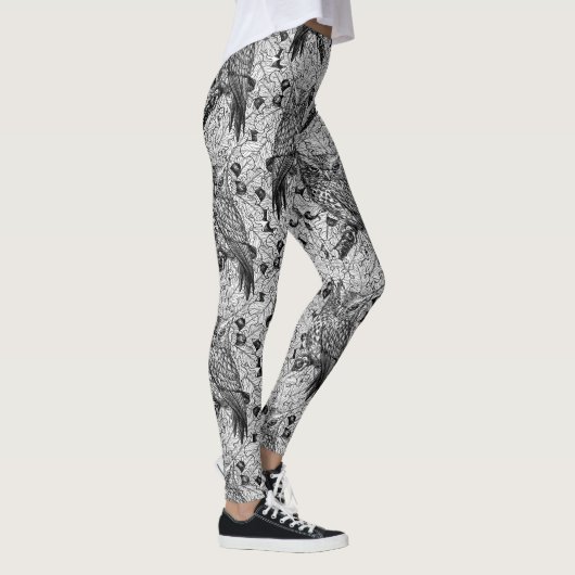 Eigenaar van de eikenboom, zwart-wit leggings (Rechts)