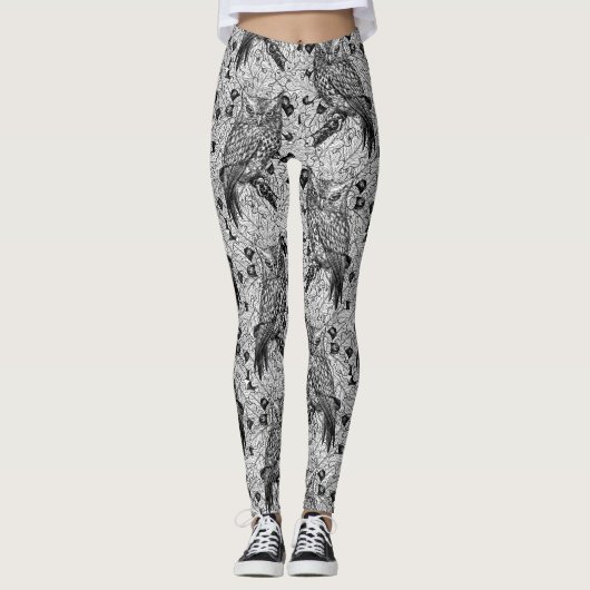 Eigenaar van de eikenboom, zwart-wit leggings (Voorkant)