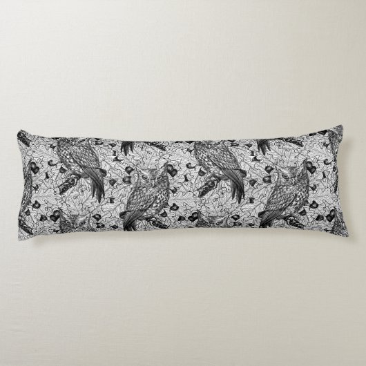 Eigenaar van de eikenboom, zwart-wit lichaamskussen (Achterkant)