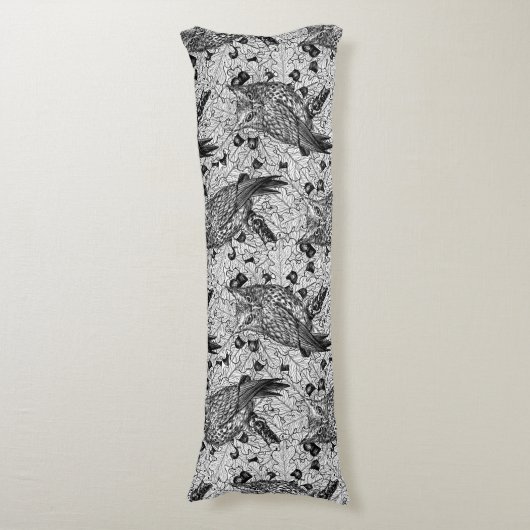 Eigenaar van de eikenboom, zwart-wit lichaamskussen (Voorkant Verticaal)