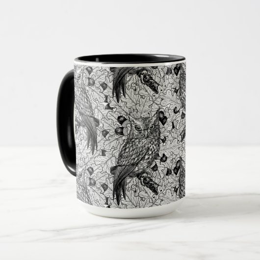 Eigenaar van de eikenboom, zwart-wit mok (Voorkant links)