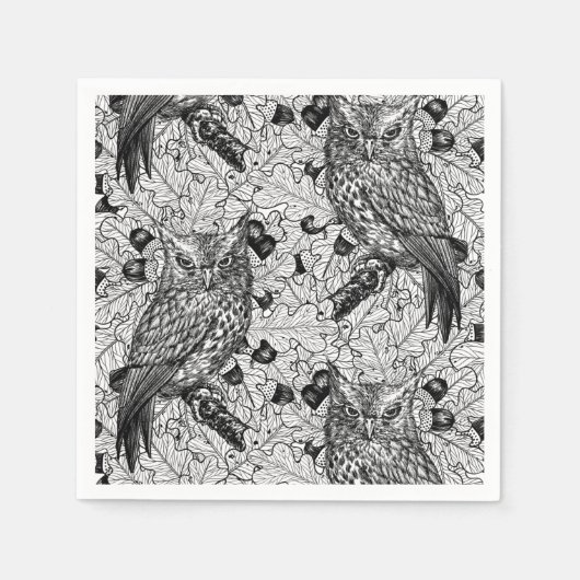 Eigenaar van de eikenboom, zwart-wit servet (Voorkant)