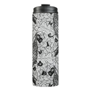 Eigenaar van de eikenboom, zwart-wit thermosbeker