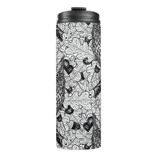 Eigenaar van de eikenboom, zwart-wit thermosbeker (Voorkant)