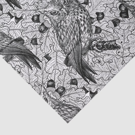 Eigenaar van de eikenboom, zwart-wit tissuepapier (Detail)