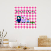 Eigenaar van de familie in het roze Vichy-Poster Poster (Keuken)