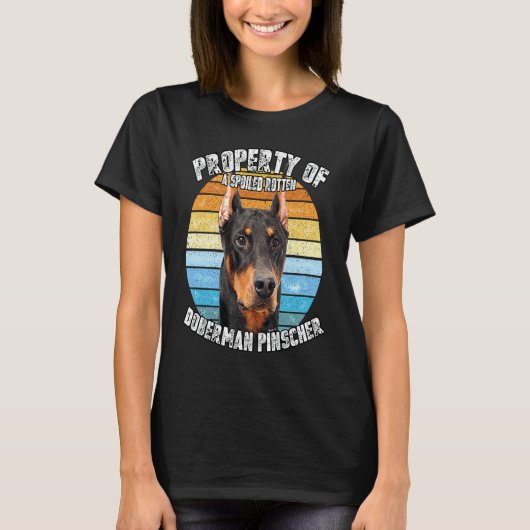 Eigenaar van Dobermann Retro Vintage T-shirt (Voorkant)
