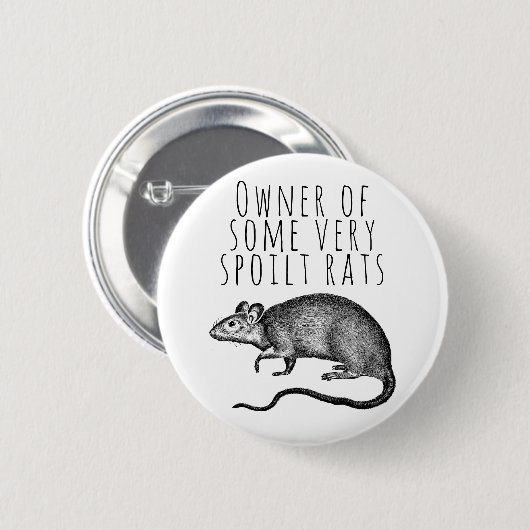Eigenaar van een aantal zeer gespleten ratten ronde button 5,7 cm (Voorkant /achterkant)
