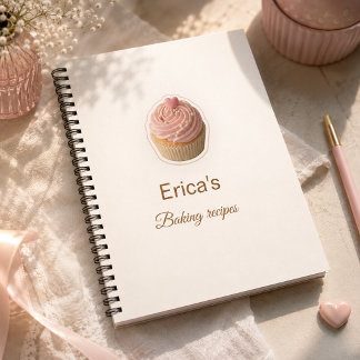 Eigenaar van een esthetische roze cupcake bakkerij notitieboek