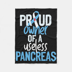 Eigenaar van een nutteloos pancreas type 1 diabete fleece deken