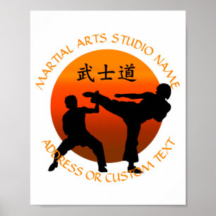 Eigenaar van een vechtsport Karate Taekwondo Kung Poster