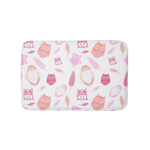 Eigenaar van Feathers Pink Coral Bathmat Badmat