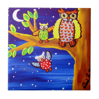 Eigenaar van Flying Lessons Folk Art Tile Tegeltje