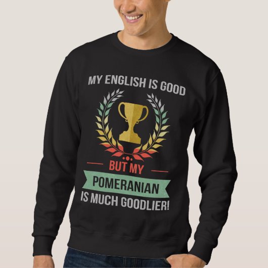 Eigenaar van Funny Retro Pomeranian Hondenras Trui (Voorkant)
