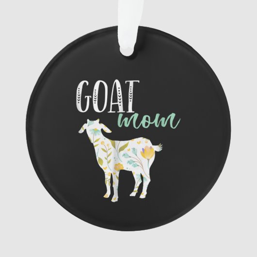 Eigenaar van geit-mam Floral Pet Goat Ornament (voorkant)