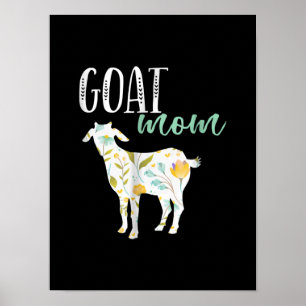 Eigenaar van geit-mam Floral Pet Goat Poster