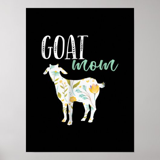 Eigenaar van geit-mam Floral Pet Goat Poster (Voorkant)