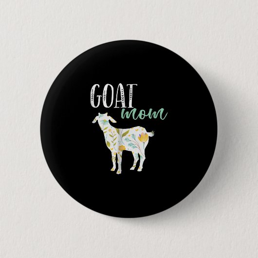 Eigenaar van geit-mam Floral Pet Goat Ronde Button 5,7 Cm (Voorkant)