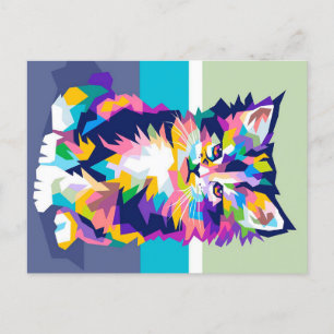 Eigenaar van kleurrijke angry Cat Pet Feestdagenkaart